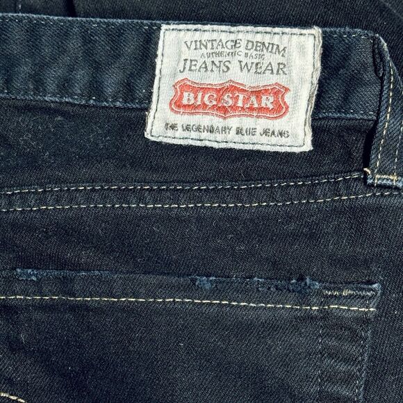 Vintage Big Star Sugar Black Straight Stretch Jeans Made in USA Women's size 28R - Picture 3 of 6
